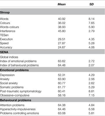 Executive Processes and Emotional and Behavioural Problems in Youths Under Protective Measures